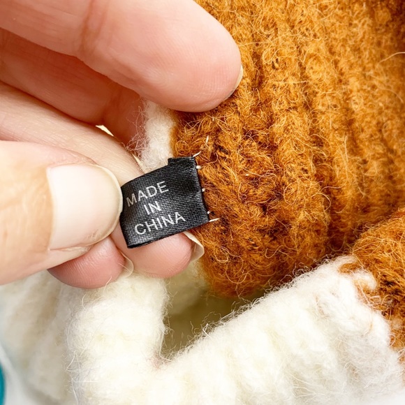 Majestic Filatures Deluxe Cuffed Beanie Hat for Baby in Rust and Cream - Picture 6 of 7